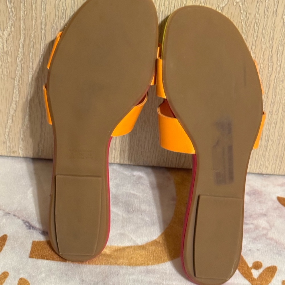 Carrano Nayeli Leather Slide Sandal - Multi-Tangerine - Picture 7 of 8
